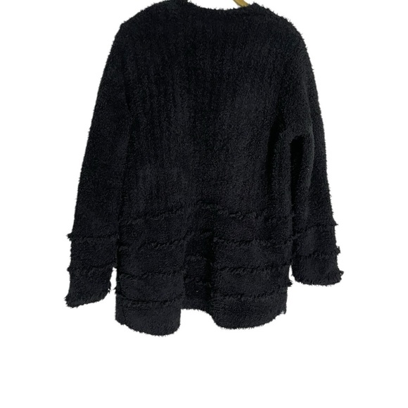 Barefoot Dreams Black Soft Fringe Trim Cardigan XS NWOT - Picture 5 of 6